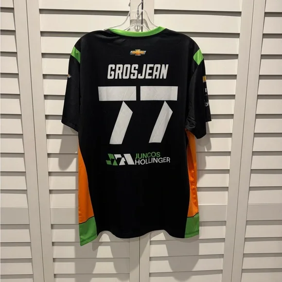 IndyCar Authentic Jersey -24- Grosjean number 77 Short Sleeve Performance Tee - Picture 2 of 9